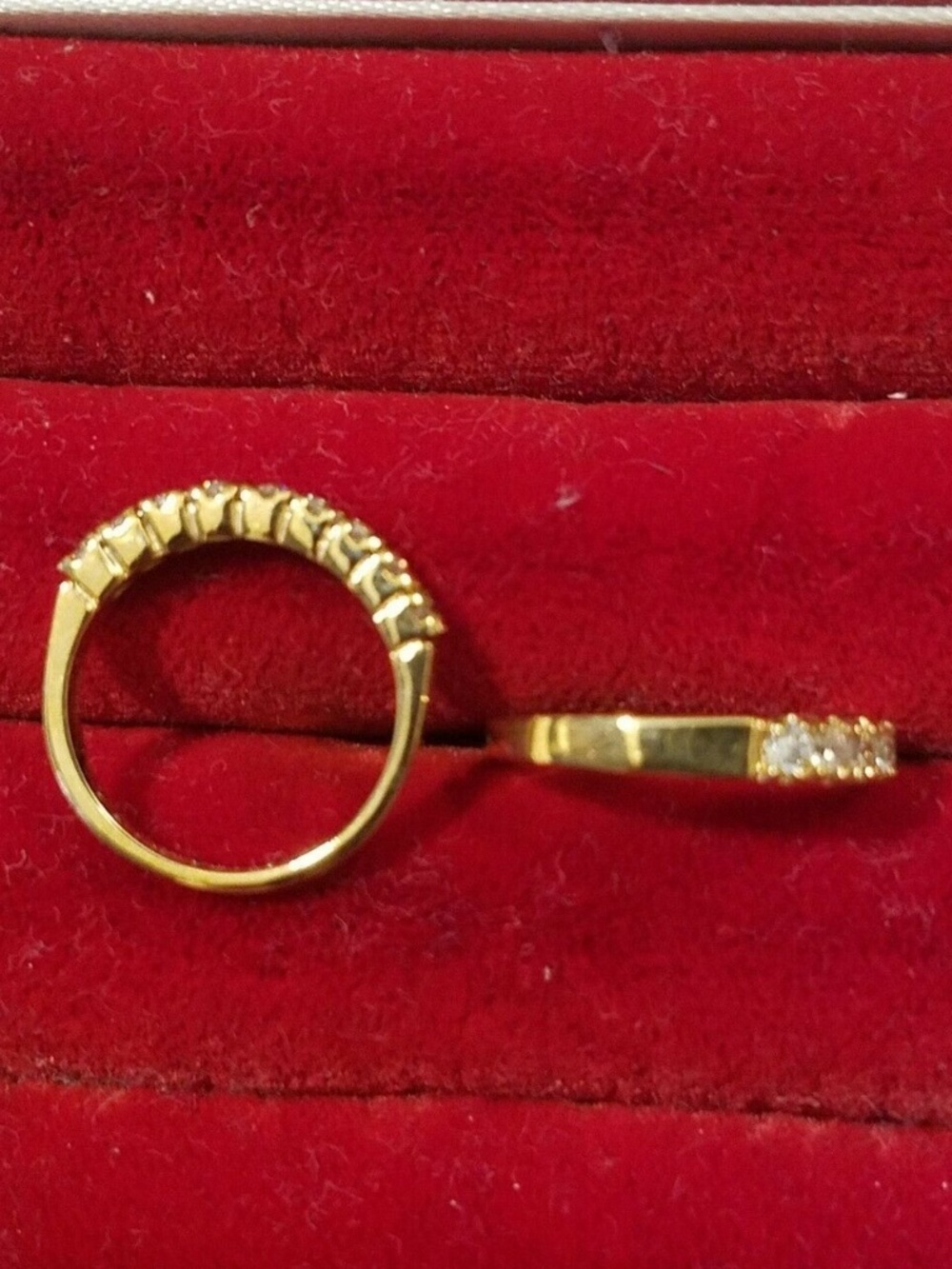 Gold Tone CZ Rings Size 5